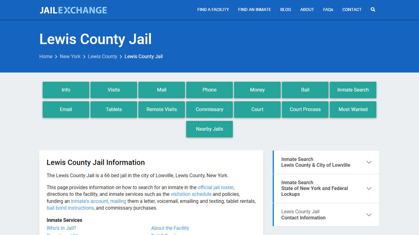 Lewis County Jail, NY Inmate Search, Information