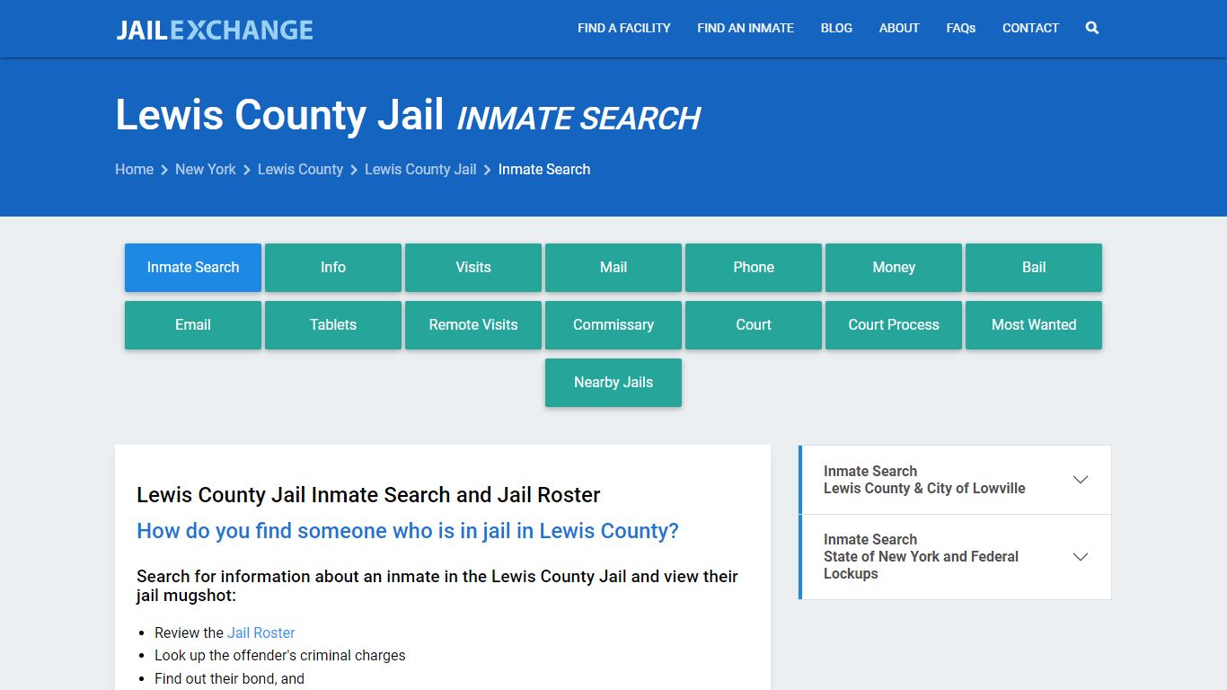 Inmate Search: Roster & Mugshots - Lewis County Jail, NY